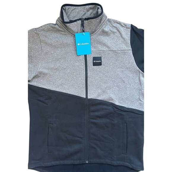 COLUMBIA Women's Columbia Lodge Hybrid Full Zip Color Block Black Grey Large - Picture 2 of 10